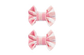 Pink Gingham Bow Clips